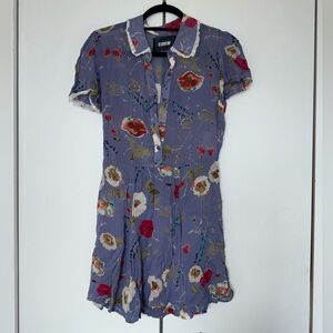 Reformation Floral Mini Dress - Purple and Red